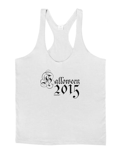 Halloween Current Year Script Text Mens String Tank Top-Men's String Tank Tops-LOBBO-White-Small-Davson Sales