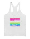 American Pride - Rainbow Flag - Freedom Mens String Tank Top-Men's String Tank Tops-LOBBO-White-Small-Davson Sales