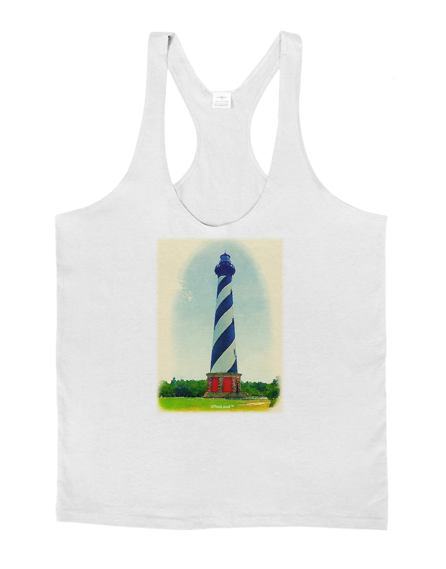 Watercolor Lighthouse 1 Mens String Tank Top-Men's String Tank Tops-LOBBO-White-Small-Davson Sales