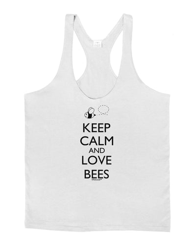 Keep Calm and Love Bees Mens String Tank Top-Men's String Tank Tops-LOBBO-White-Small-Davson Sales