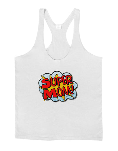 Super Mom - Superhero Comic Style Mens String Tank Top-LOBBO-White-Small-Davson Sales