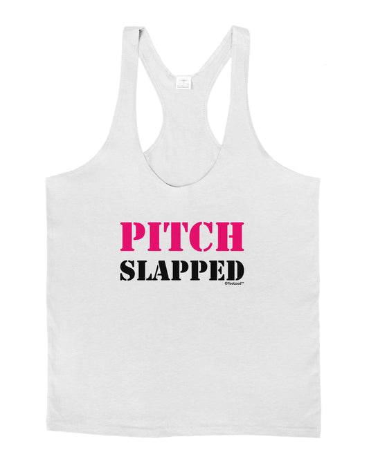 Pitch Slapped - Pink Mens String Tank Top-Men's String Tank Tops-LOBBO-White-Small-Davson Sales
