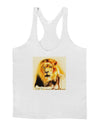 Lion Watercolor 4 Mens String Tank Top-Men's String Tank Tops-LOBBO-White-Small-Davson Sales