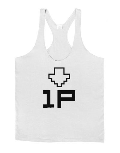 Player One Couples Design Mens String Tank Top-Men's String Tank Tops-LOBBO-White-Small-Davson Sales