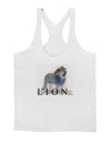 Lion Watercolor B Text Mens String Tank Top-Men's String Tank Tops-LOBBO-White-Small-Davson Sales