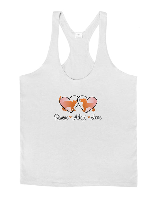 Rescue Adopt Love Mens String Tank Top-Men's String Tank Tops-LOBBO-White-Small-Davson Sales