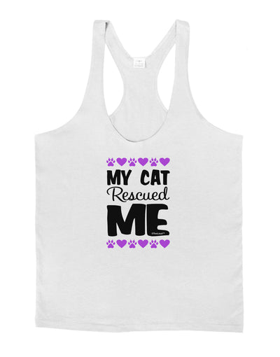 My Cat Rescued Me Mens String Tank Top-Men's String Tank Tops-LOBBO-White-Small-Davson Sales