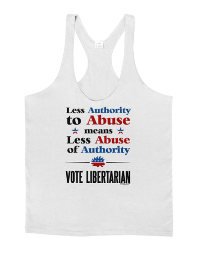 Libertarian Against Authority Abuse Mens String Tank Top-Men's String Tank Tops-LOBBO-White-Small-Davson Sales