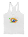 Blue Watercolor Butterfly Mens String Tank Top-Men's String Tank Tops-LOBBO-White-Small-Davson Sales