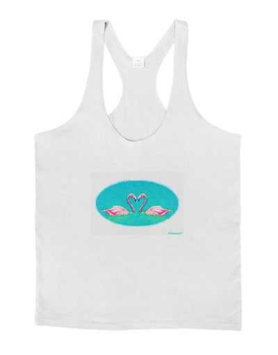 Love Birds - Flamingos Watercolor Mens String Tank Top-Men's String Tank Tops-LOBBO-White-Small-Davson Sales