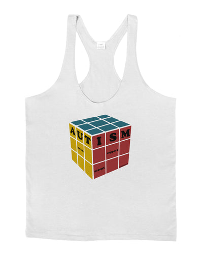 Autism Awareness - Cube Color Mens String Tank Top-Men's String Tank Tops-LOBBO-White-Small-Davson Sales