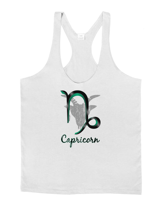 Capricorn Symbol Mens String Tank Top-Men's String Tank Tops-LOBBO-White-Small-Davson Sales