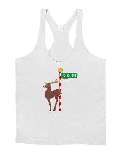 Rudolf Ratchet Reindeer Color Mens String Tank Top-Men's String Tank Tops-LOBBO-White-Small-Davson Sales