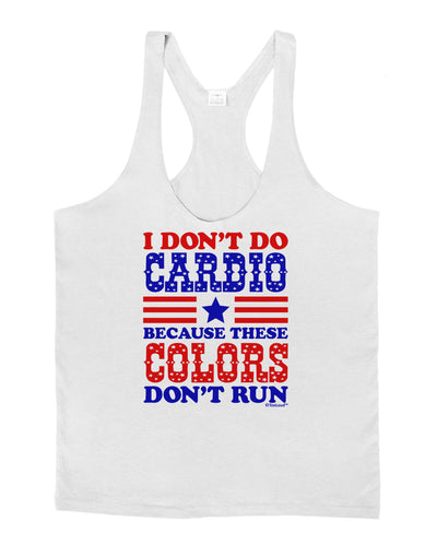 I Don't Do Cardio Because These Colors Don't Run Mens String Tank Top-Men's String Tank Tops-LOBBO-White-Small-Davson Sales