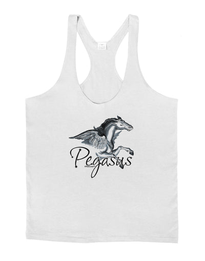 Pegasus Color Illustration Mens String Tank Top-Men's String Tank Tops-LOBBO-White-Small-Davson Sales