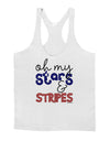 Oh My Stars and Stripes - Patriotic Design Mens String Tank Top-Men's String Tank Tops-LOBBO-White-Small-Davson Sales