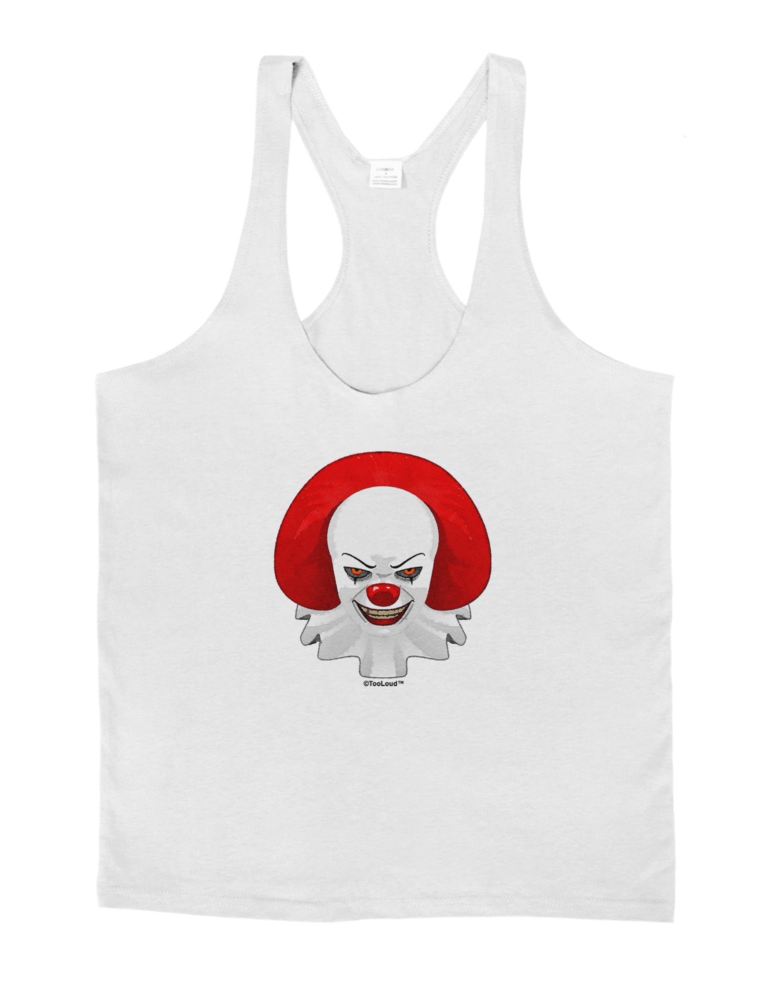 Scary Clown Watercolor Mens String Tank Top-Men's String Tank Tops-LOBBO-White-Small-Davson Sales