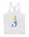 Mermaid Design - Blue Mens String Tank Top-Men's String Tank Tops-LOBBO-White-Small-Davson Sales