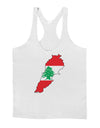 Lebanon Flag Silhouette Mens String Tank Top-Men's String Tank Tops-LOBBO-White-Small-Davson Sales