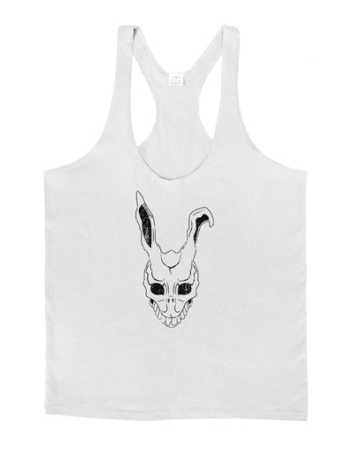 Scary Bunny Face White Distressed Mens String Tank Top-Men's String Tank Tops-LOBBO-White-Small-Davson Sales