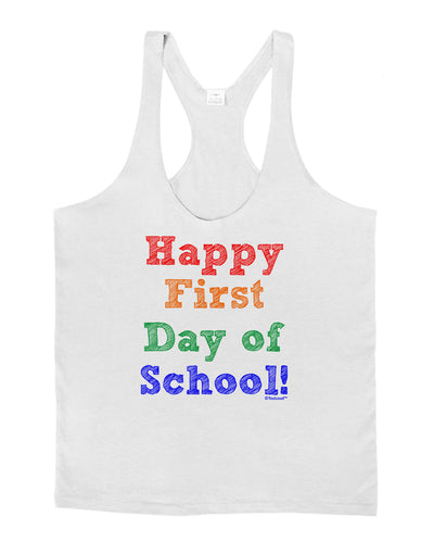 Happy First Day of School Mens String Tank Top-Men's String Tank Tops-LOBBO-White-Small-Davson Sales