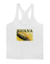 Iguana Watercolor Text Mens String Tank Top-Men's String Tank Tops-LOBBO-White-Small-Davson Sales