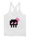 Retro 8-Bit Skull with Pink Bow Mens String Tank Top-Men's String Tank Tops-LOBBO-White-Small-Davson Sales