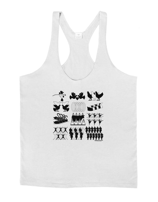Twelve Days of Christmas Mens String Tank Top-Men's String Tank Tops-LOBBO-White-Small-Davson Sales