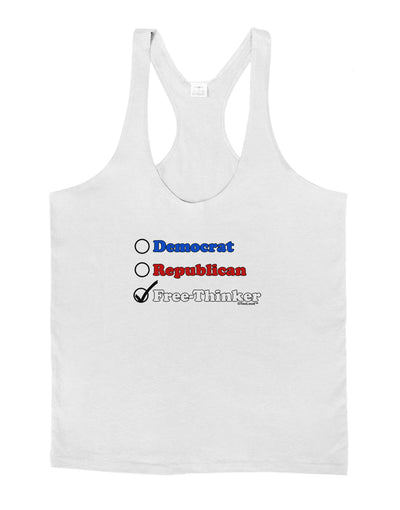 Free Thinker Checklist Mens String Tank Top-Men's String Tank Tops-LOBBO-White-Small-Davson Sales