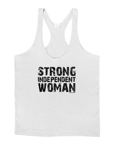 Strong Independent Woman Mens String Tank Top-Men's String Tank Tops-LOBBO-White-Small-Davson Sales