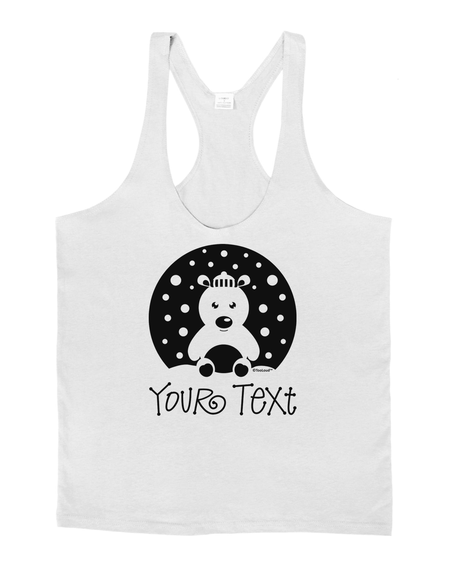Personalized Matching Polar Bear Family Design - Your Text Mens String Tank Top-Men's String Tank Tops-LOBBO-White-Small-Davson Sales