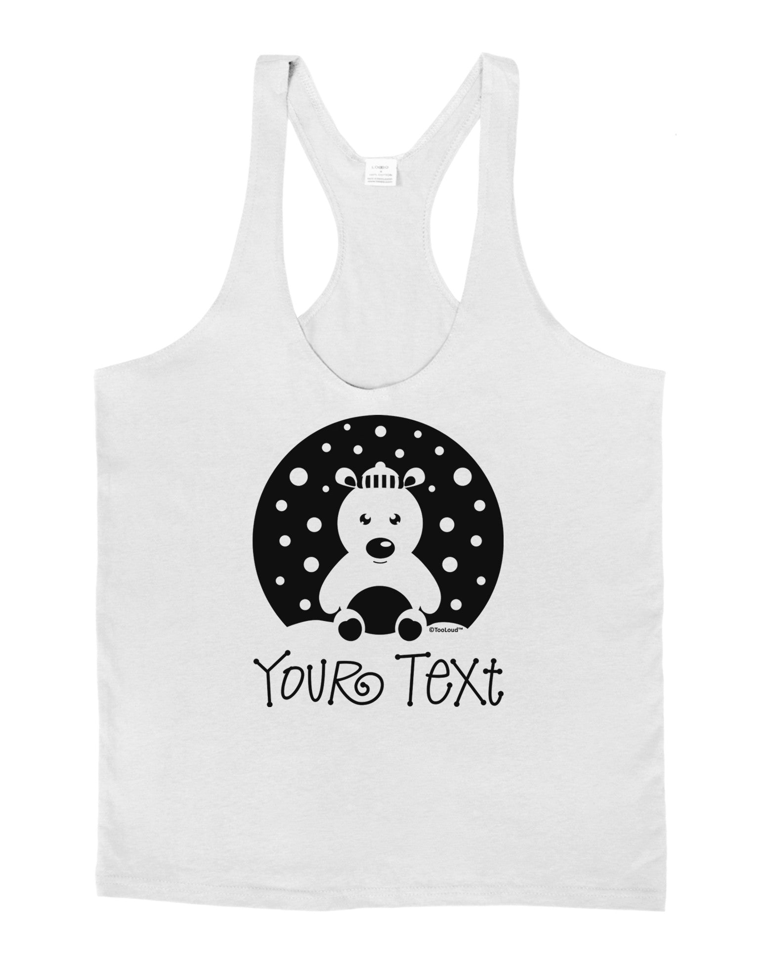 Personalized Matching Polar Bear Family Design - Your Text Mens String Tank Top-Men's String Tank Tops-LOBBO-White-Small-Davson Sales