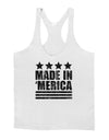 Made in Merica - Stars and Stripes Design Mens String Tank Top-Men's String Tank Tops-LOBBO-White-Small-Davson Sales