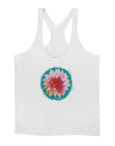 Watercolor Flower Mens String Tank Top-Men's String Tank Tops-LOBBO-White-Small-Davson Sales