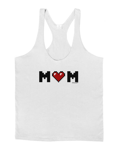 Mom Pixel Heart Mens String Tank Top-Men's String Tank Tops-LOBBO-White-Small-Davson Sales