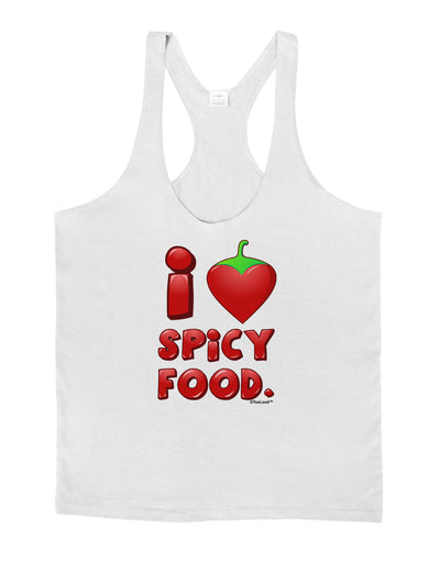 I Heart Spicy Food Mens String Tank Top-Men's String Tank Tops-LOBBO-White-Small-Davson Sales