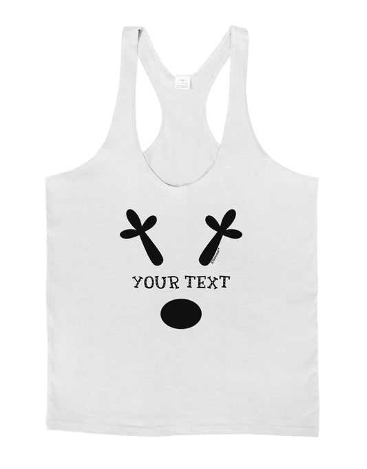 Personalized Matching Reindeer Family Design - Your Text Mens String Tank Top-Men's String Tank Tops-LOBBO-White-Small-Davson Sales