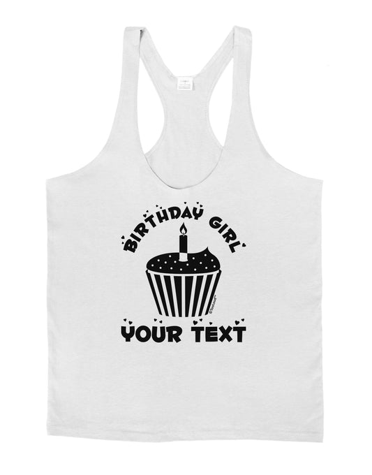 Personalized Birthday Girl Cupcake -Customizable- Name Mens String Tank Top-Men's String Tank Tops-LOBBO-White-Small-Davson Sales