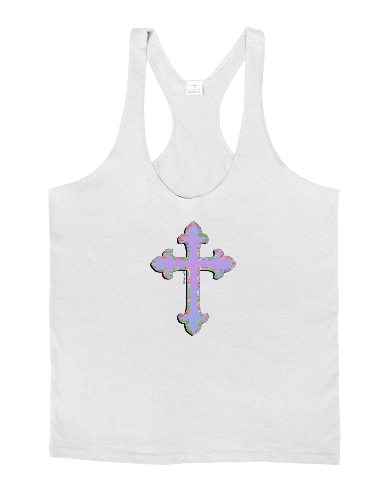 Easter Color Cross Mens String Tank Top-Men's String Tank Tops-LOBBO-White-Small-Davson Sales