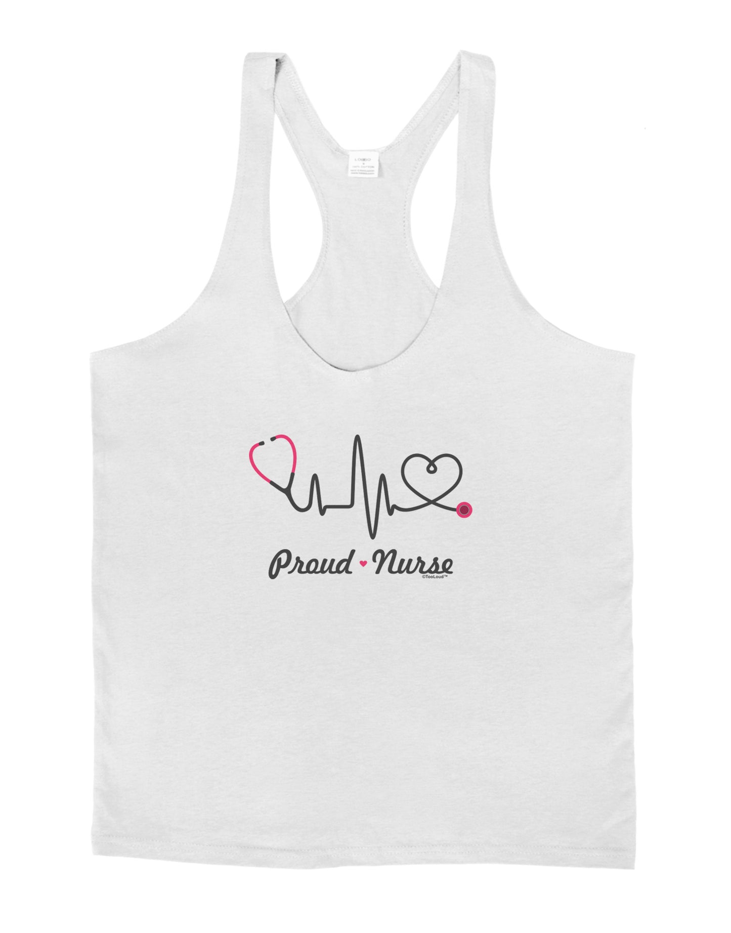 Stethoscope Heartbeat Text Mens String Tank Top-Men's String Tank Tops-LOBBO-White-Small-Davson Sales