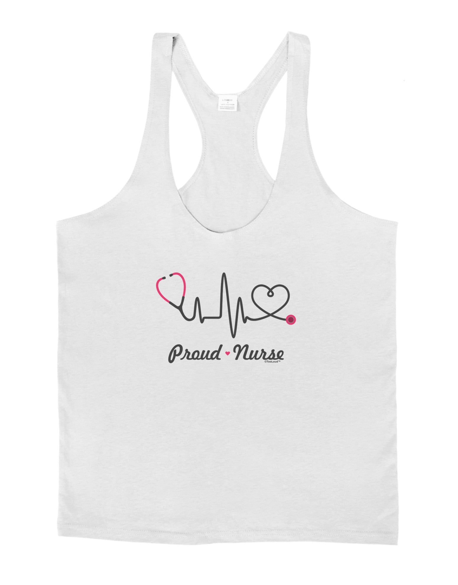 Stethoscope Heartbeat Text Mens String Tank Top-Men's String Tank Tops-LOBBO-White-Small-Davson Sales