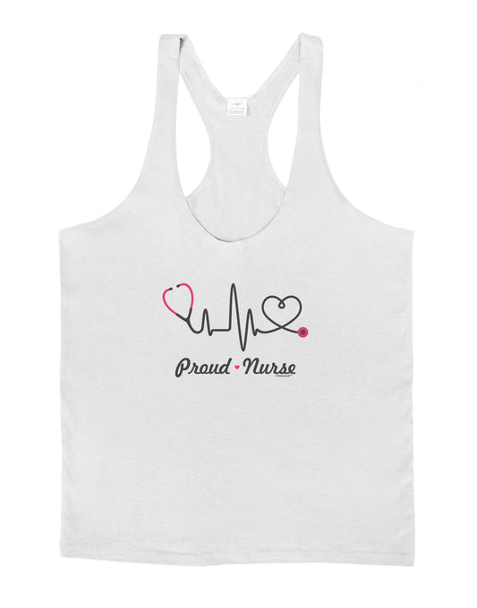 Stethoscope Heartbeat Text Mens String Tank Top-Men's String Tank Tops-LOBBO-White-Small-Davson Sales