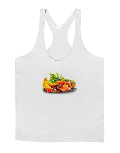 Watercolor Fruit Bowl 1 Mens String Tank Top-Men's String Tank Tops-LOBBO-White-Small-Davson Sales