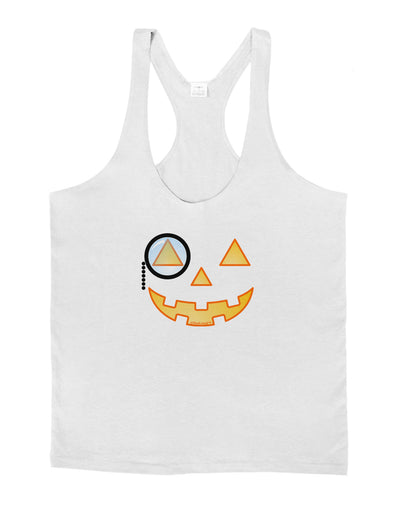 Monocle Jack-o-Lantern Color Mens String Tank Top-Men's String Tank Tops-LOBBO-White-Small-Davson Sales