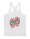 Cute Polka Dot Flip Flops - Pink and Green Mens String Tank Top-Men's String Tank Tops-LOBBO-White-Small-Davson Sales