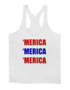 Merica Merica Merica - Red and Blue Mens String Tank Top-Men's String Tank Tops-LOBBO-White-Small-Davson Sales