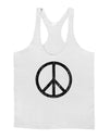 Peace Sign Symbol - Distressed Mens String Tank Top-Men's String Tank Tops-LOBBO-White-Small-Davson Sales