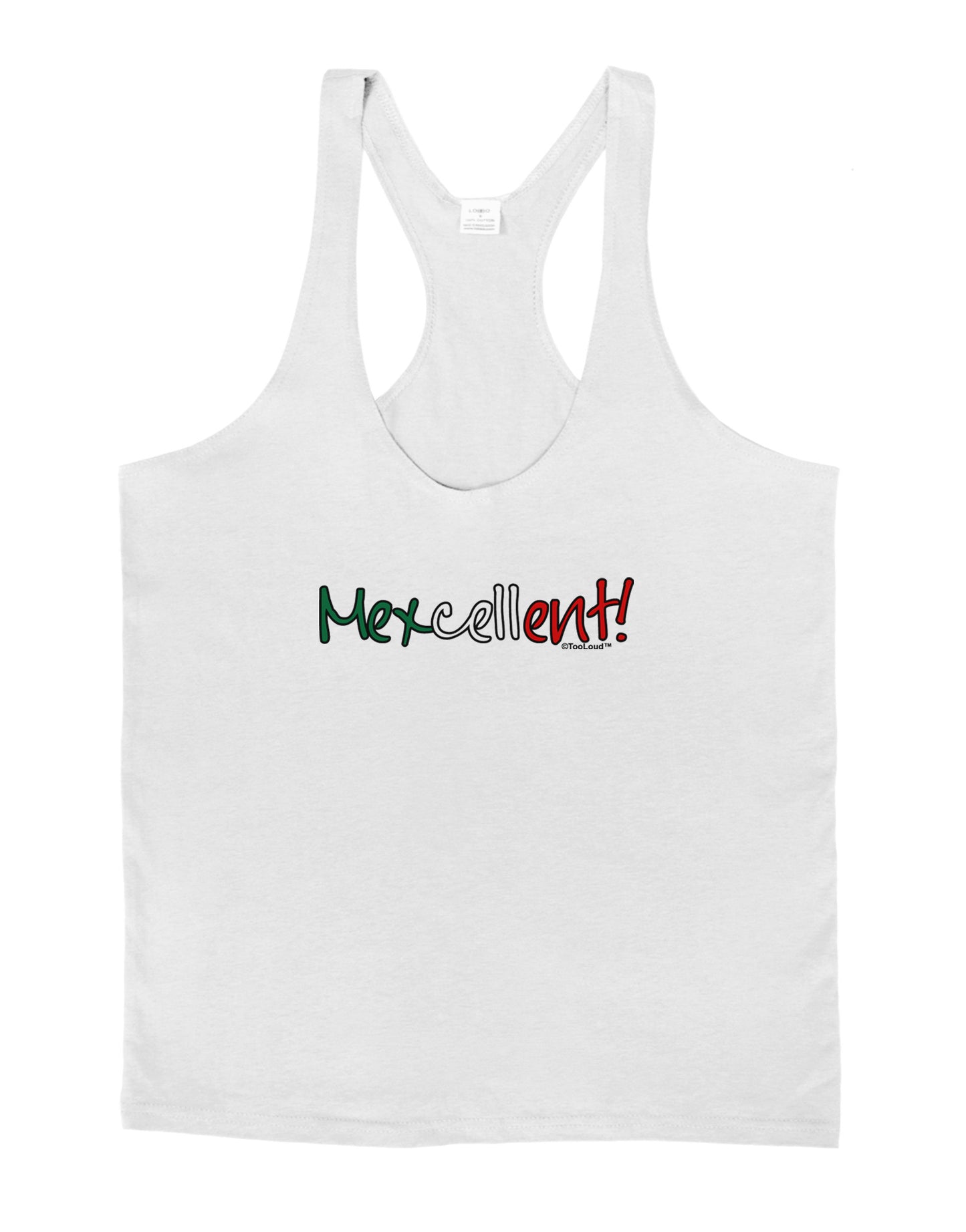 Mexcellent Flag Color - Cinco De Mayo Mens String Tank Top-Men's String Tank Tops-LOBBO-White-Small-Davson Sales