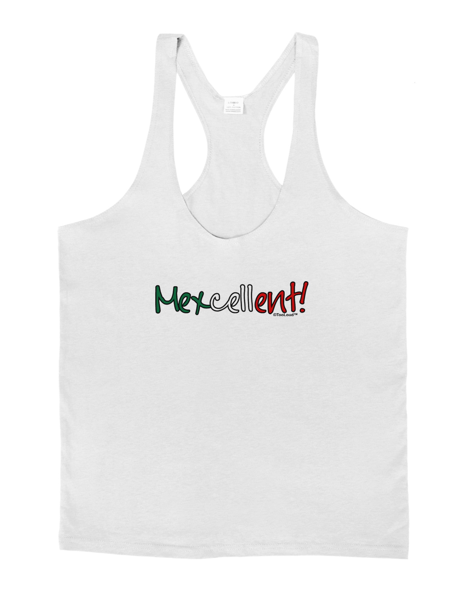 Mexcellent Flag Color - Cinco De Mayo Mens String Tank Top-Men's String Tank Tops-LOBBO-White-Small-Davson Sales