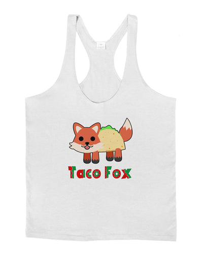 Cute Taco Fox Text Mens String Tank Top-Men's String Tank Tops-LOBBO-White-Small-Davson Sales